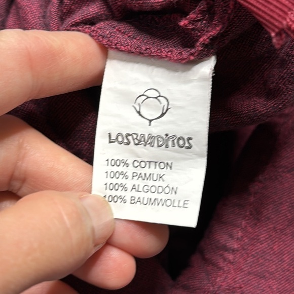Los Bandito Burgundy Red Overalls Size Small - Picture 9 of 12